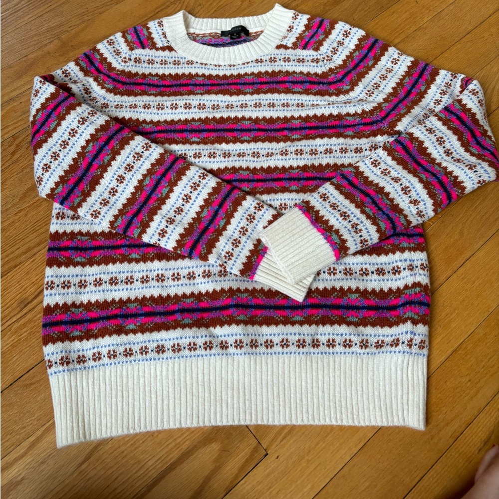J Crew wool fair isle sweater size S
